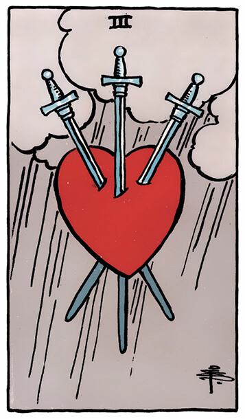 塔罗牌宝剑三正位解析逆位解析 - 宙星圈APP