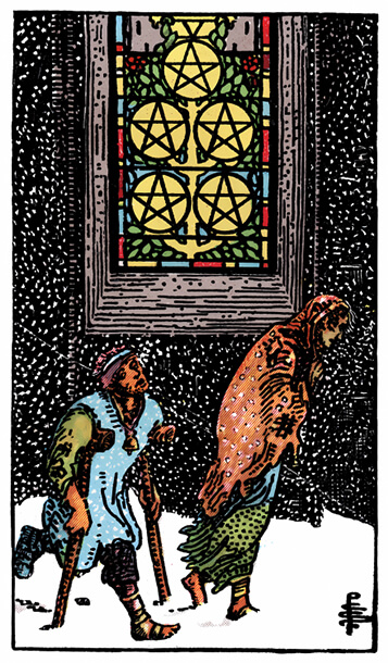 塔罗牌星币五正位解析逆位解析 - 宙星圈APP