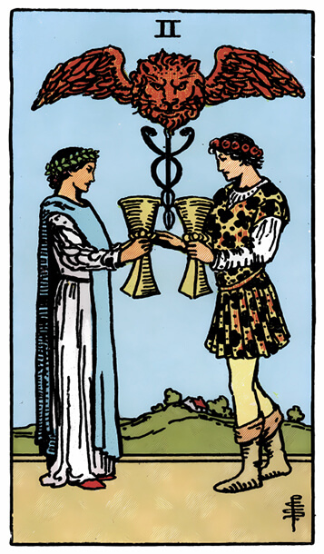 塔罗牌圣杯二正位解析逆位解析 - 宙星圈APP