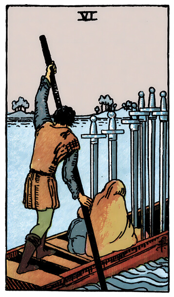 塔罗牌宝剑六正位解析逆位解析 - 宙星圈APP