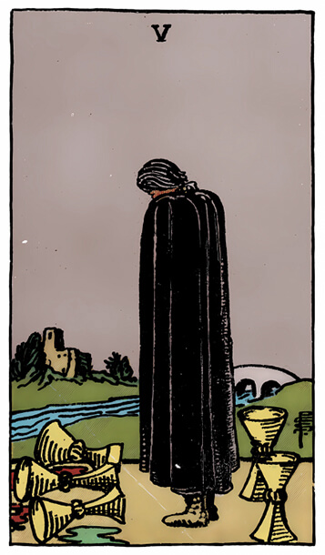 塔罗牌圣杯五正位解析逆位解析 - 宙星圈APP